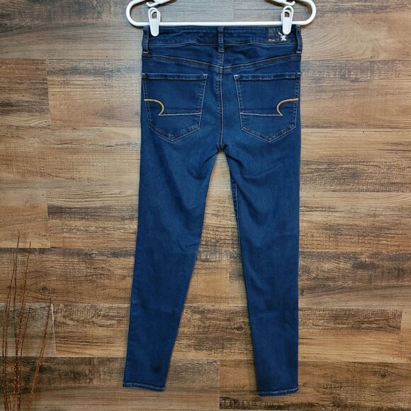 American Eagle Jeans 6 R Jegging Low Rise Super Stretch Dark Wash Denim - Picture 2 of 11